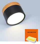 LED Downlight Dimmable 5W 9W 12W Led Surface Mounted Ceiling Downlight Nordic Iron+wood Spot light for indoor Foyer,Living Room