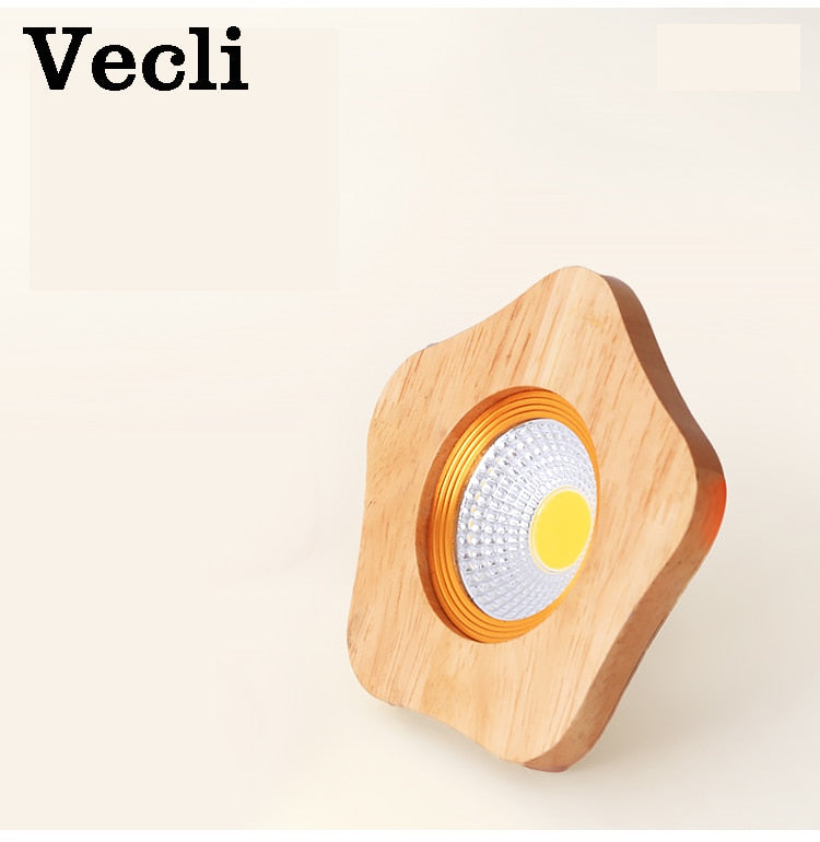 LED Cob 5W/7W Wooden Downlight Nordic Modern Indoor Lamp Aisle Living Room Bedroom Hotel Corridor Ceiling Lamp AC85-265V
