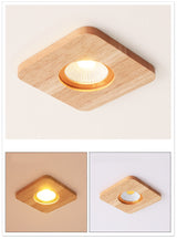 LED Cob 5W/7W Wooden Downlight Nordic Modern Indoor Lamp Aisle Living Room Bedroom Hotel Corridor Ceiling Lamp AC85-265V