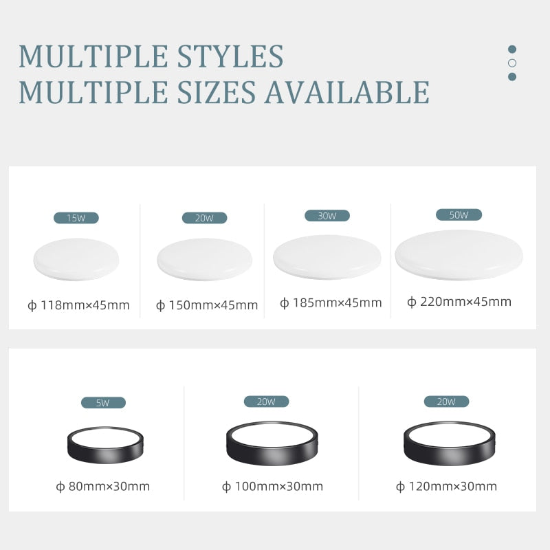 Round LED Panel Lights 15W 20W 30W 50W Downlight 220v LED Surface Ceiling Lamp For Kitchen Lighting
