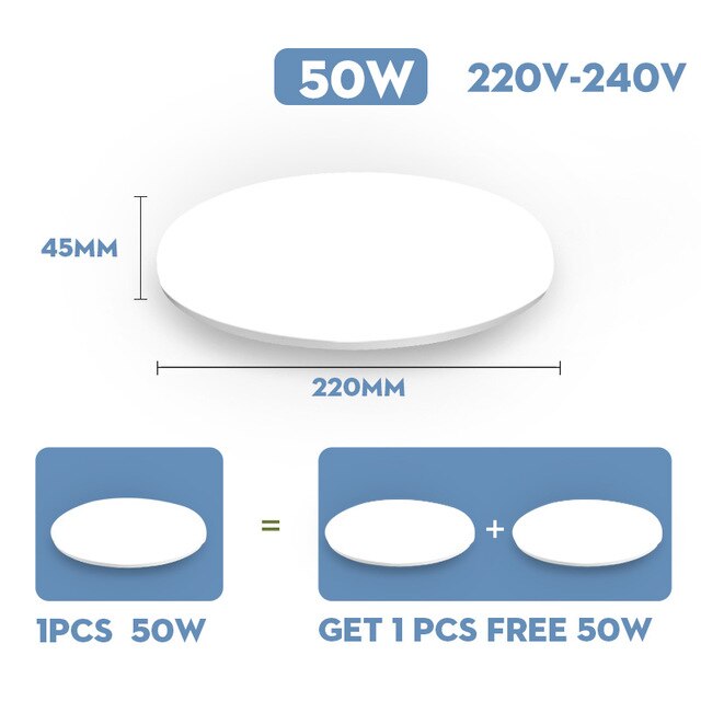 Round LED Panel Lights 15W 20W 30W 50W Downlight 220v LED Surface Ceiling Lamp For Kitchen Lighting