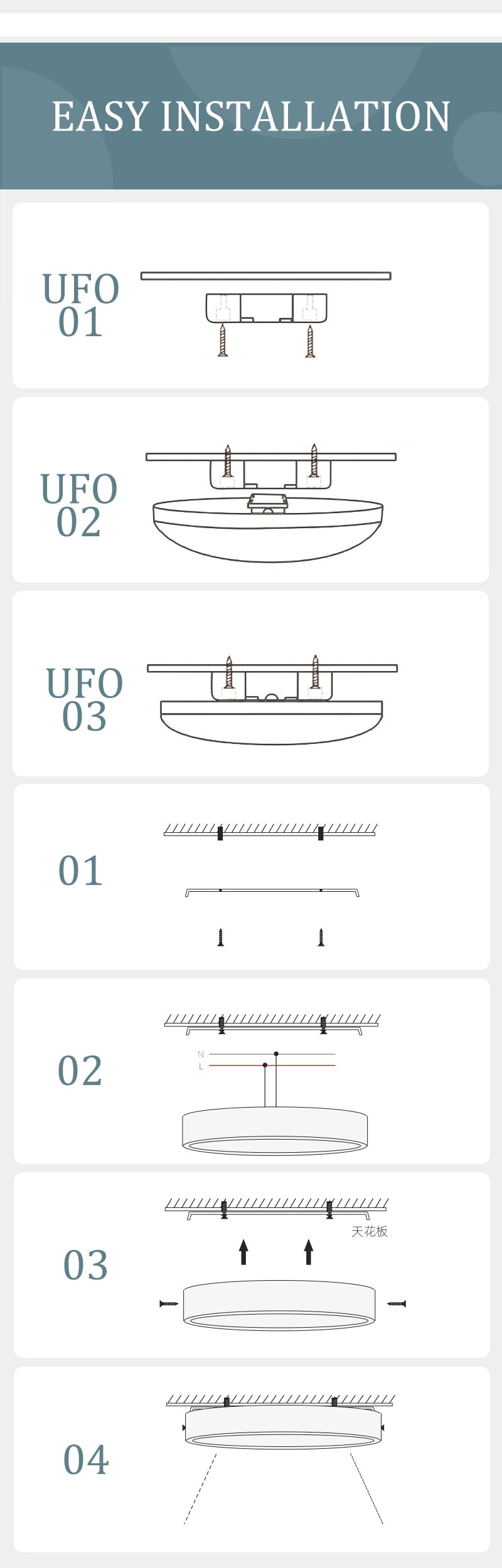 Round LED Panel Lights 15W 20W 30W 50W Downlight 220v LED Surface Ceiling Lamp For Kitchen Lighting