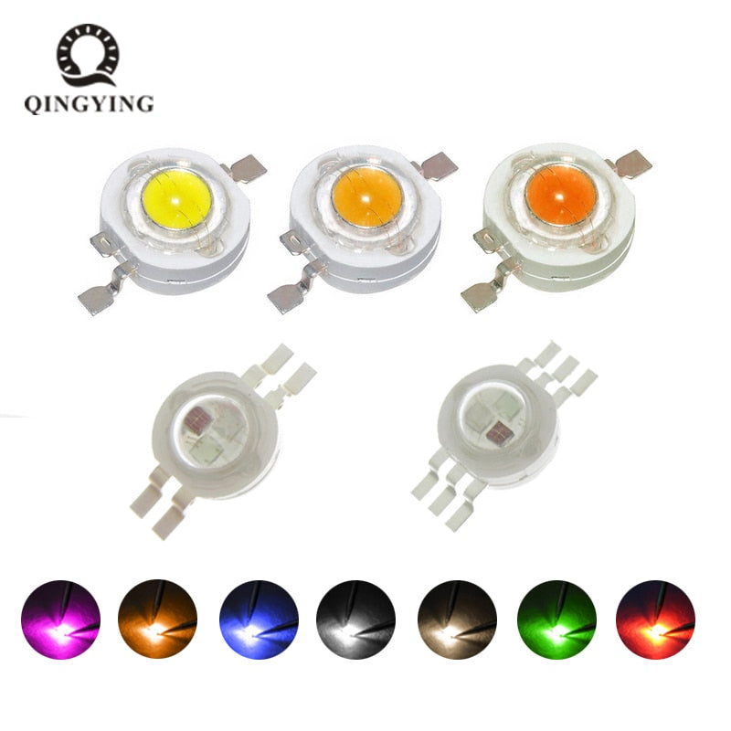 LED Light-Emitting Diode 10pcs 1W 3W High Power LEDs Chip SMD Warm White Red Green Blue Yellow For SpotLight Downlight Lamp Bulb