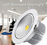 DBF Silver Body Round Dimmable LED Recessed Downlight 7W 9W 12W 15W 18W COB Ceiling Spot Light with LED Driver Indoor Lighting