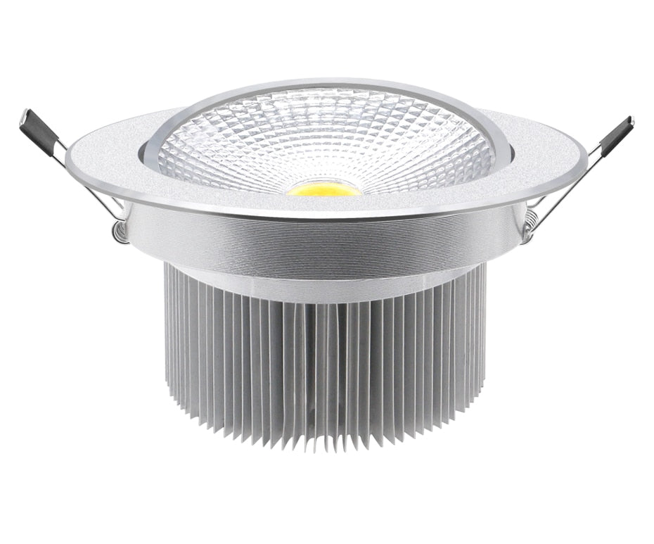 DBF Silver Body Round Dimmable LED Recessed Downlight 7W 9W 12W 15W 18W COB Ceiling Spot Light with LED Driver Indoor Lighting