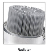 DBF Silver Body Round Dimmable LED Recessed Downlight 7W 9W 12W 15W 18W COB Ceiling Spot Light with LED Driver Indoor Lighting