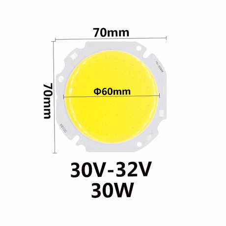 High Power LED Big Round COB 30W 50W Light Beads 30-34V 60MM LED Lamp Bead LED Bulb Chip Spot Light Downlight Diode Lamps