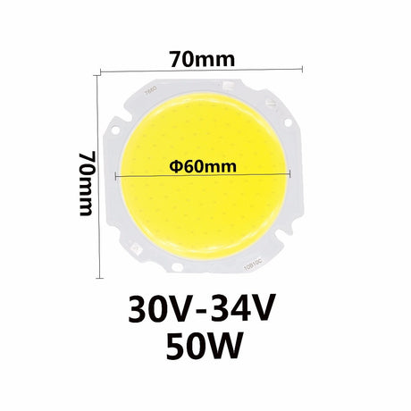 High Power LED Big Round COB 30W 50W Light Beads 30-34V 60MM LED Lamp Bead LED Bulb Chip Spot Light Downlight Diode Lamps