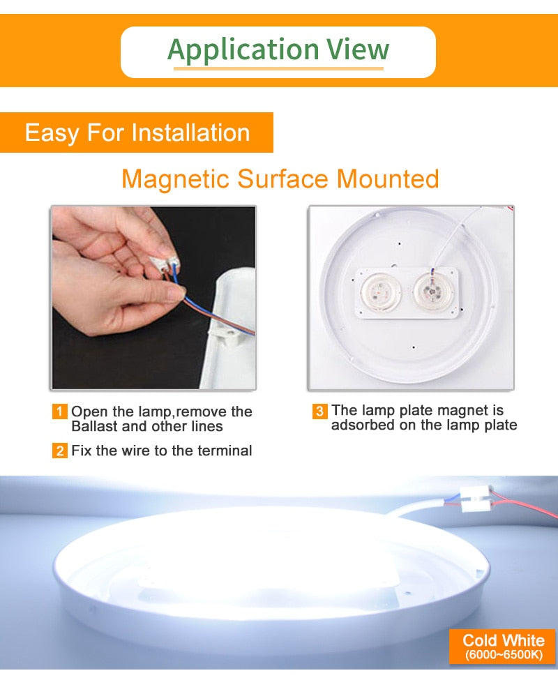 Kaguyahime Magnet LED Module Light Panel For Celling 220V 12W 18W 24W LED Circular Ceiling Spot Downlight Replace Tube Lamp Bulb
