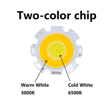 Double bulbs LED 6-30W COB Light Two-color bulb Round lamp LED Bulb Chip SpotLight DownLight Diode Lamps