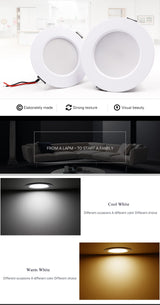 Lqsci LED Downlight 5W 7W 9W 12W 15W Round Recessed Lamp 220V 230V 240V Led Bulb Bedroom Kitchen Indoor LED Spot Lighting