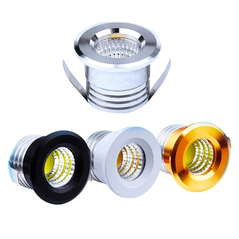 Silvery/Black/White/Golden Mini LED Downlights 3W 100V-240V Jewelry Display Ceiling Recessed Cabinet Spot Lamp