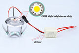 Silvery/Black/White/Golden Mini LED Downlights 3W 100V-240V Jewelry Display Ceiling Recessed Cabinet Spot Lamp