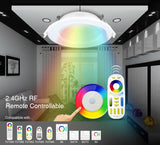  6W RGB+CCT LED Downlight AC100-240V Round Smart Led panel light dimmable compatible APP/2.4G Hz RF FUT092 remote control