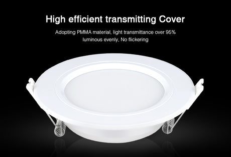  6W RGB+CCT LED Downlight AC100-240V Round Smart Led panel light dimmable compatible APP/2.4G Hz RF FUT092 remote control