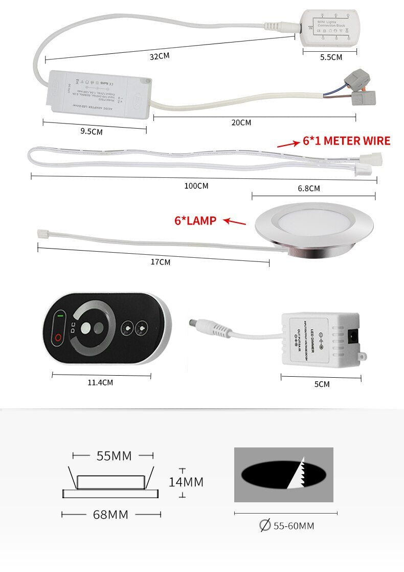 Spot LED Slim Embedded Spotlight Ceiling Downlight 110V-220V Kitchen Cabinet Display Cabinet Bathroom Light  Built-in