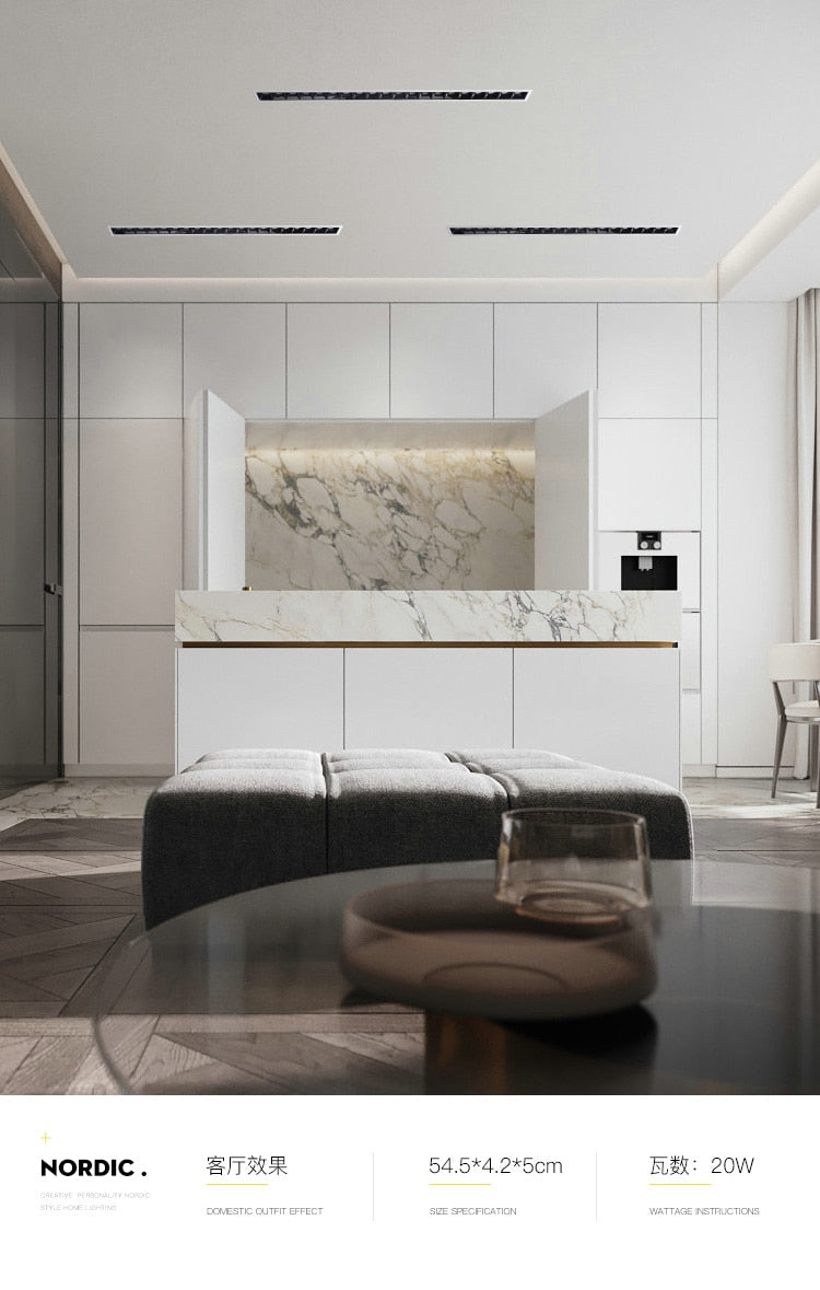 Dimmable LED Downlight Spot Light Line Light Bar Creative Linear Long Strip 10W 20W 30W 40W Living Room Corridor Recessed