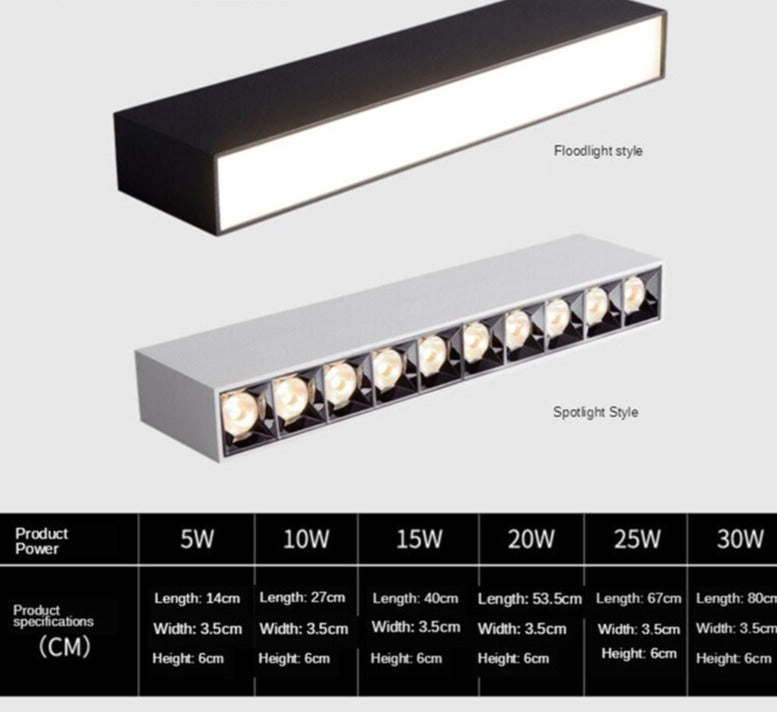 Led Surface Mounted Track Floodlight Anti-glare Long Strip Magnetic Lights Living Room Office Exhibition Ceiling Spot Lighting