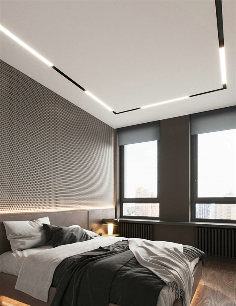 Led Surface Mounted Track Floodlight Anti-glare Long Strip Magnetic Lights Living Room Office Exhibition Ceiling Spot Lighting