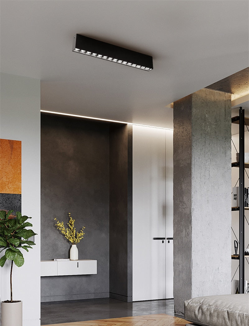 Led Surface Mounted Track Floodlight Anti-glare Long Strip Magnetic Lights Living Room Office Exhibition Ceiling Spot Lighting