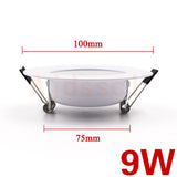 Dimmable LED Downlight Tri-tone light  110/220V Spot  5W 7W 9W 12W 15W Recessed in LED Ceiling Downlight Light Warm white Lamp