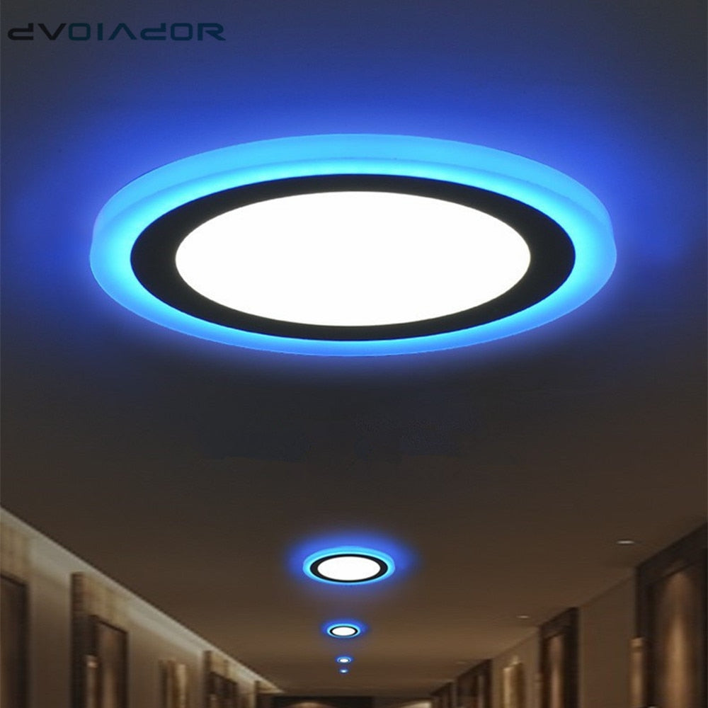 New LED Recessed Downlight Panel Round LED Light 6W 9W Double Color Indoor Living Room Shop Bright Light Ceiling spot led Light