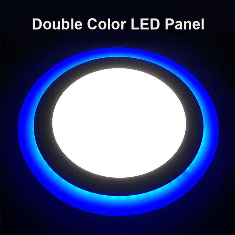 New LED Recessed Downlight Panel Round LED Light 6W 9W Double Color Indoor Living Room Shop Bright Light Ceiling spot led Light