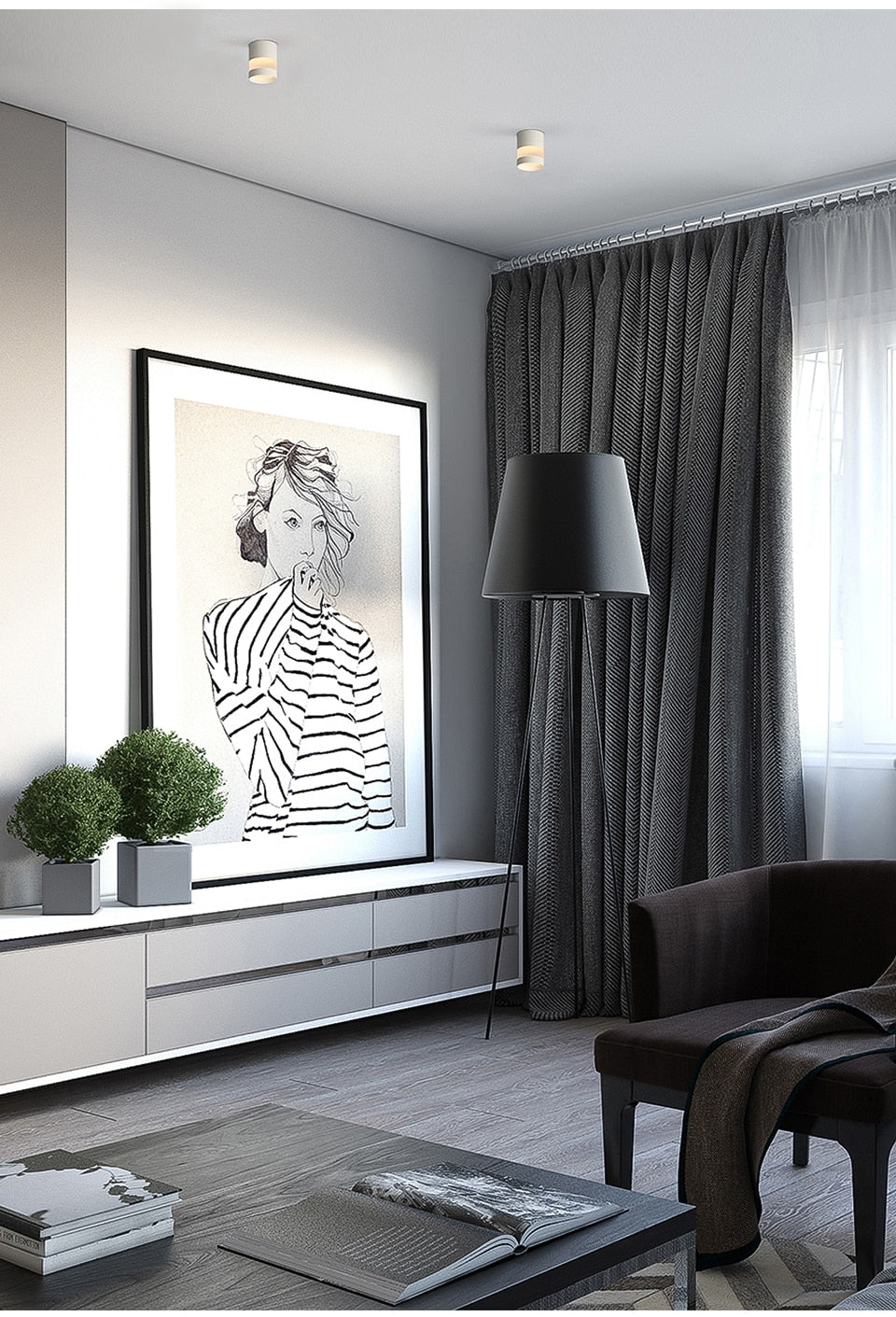 Aisilan LED Downlight Surface mounted ceiling downlight, black, white or golden soft light led spot lights Ceiling Fixtures