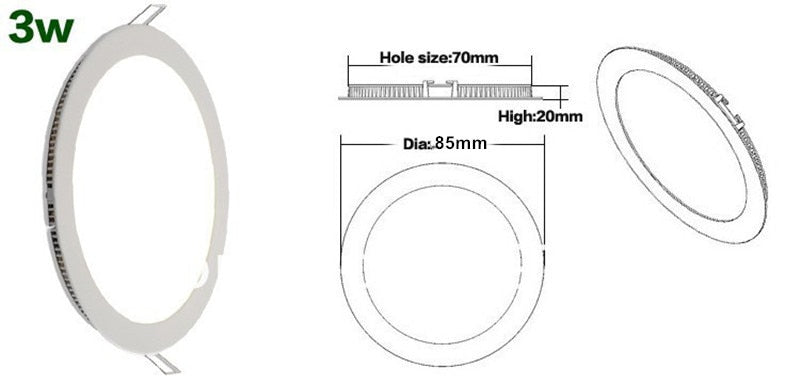 Dimmable LED Panel Light Ultra Thin Ceiling Recessed Downlight 3w 4w  6w 9w 12w 15w 25w Round LED Spot Light AC85-265V