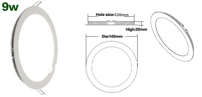 Dimmable LED Panel Light Ultra Thin Ceiling Recessed Downlight 3w 4w  6w 9w 12w 15w 25w Round LED Spot Light AC85-265V