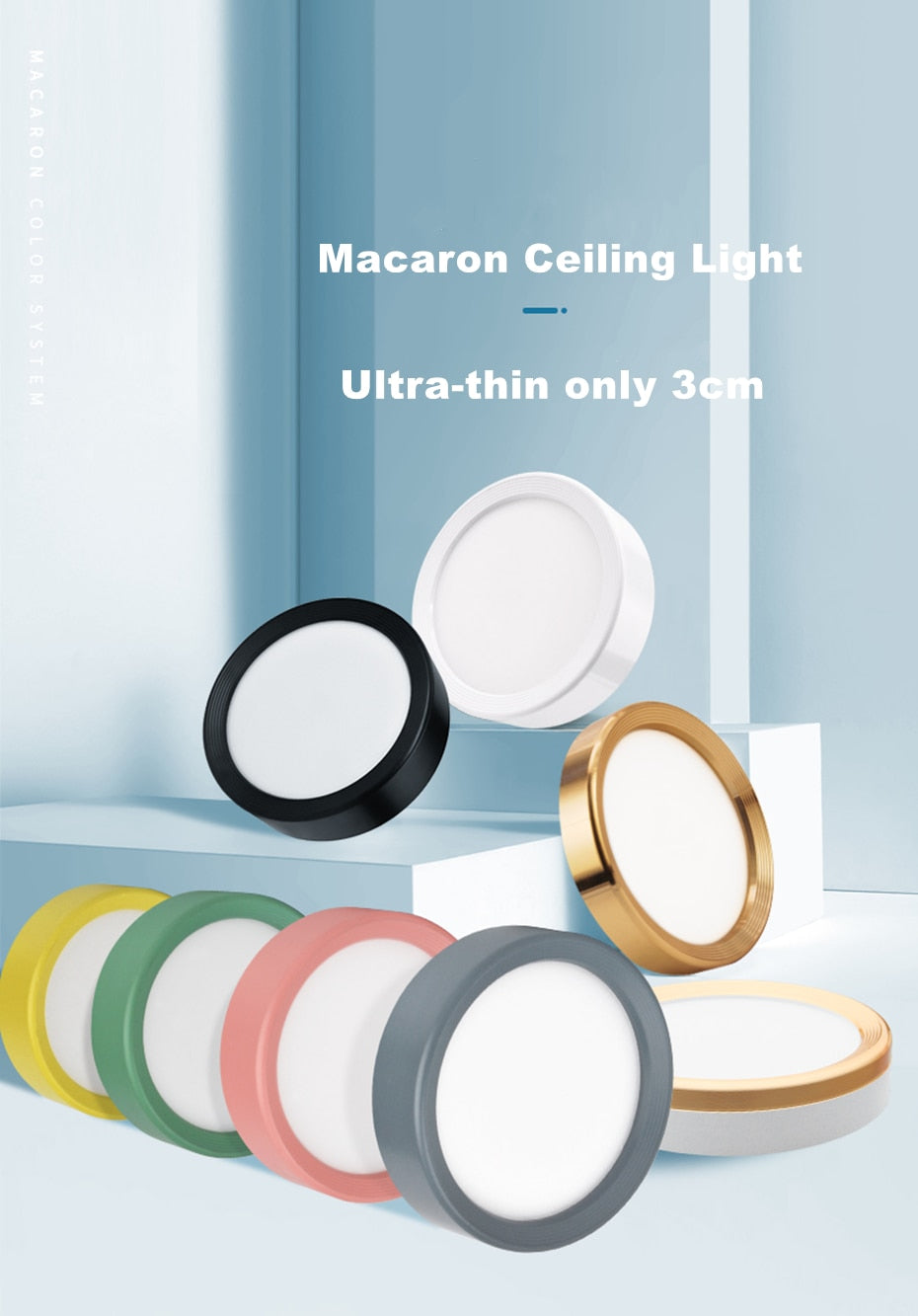 Ultra thin Macaron LED Ceiling Light Fixture Lamp Surface Mount Living Room Bedroom Bathroom Home Decoration Kitchen AC220 230V