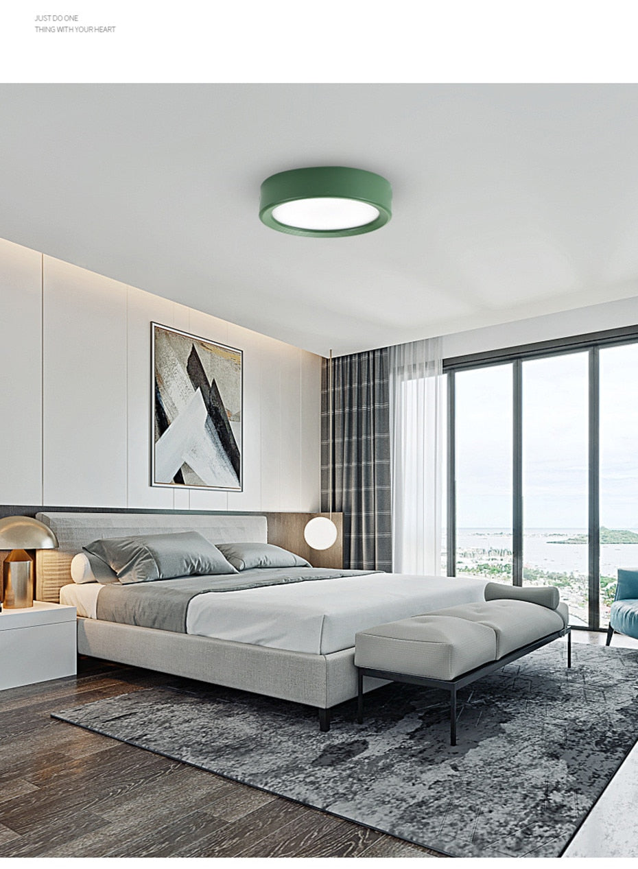 Ultra thin Macaron LED Ceiling Light Fixture Lamp Surface Mount Living Room Bedroom Bathroom Home Decoration Kitchen AC220 230V