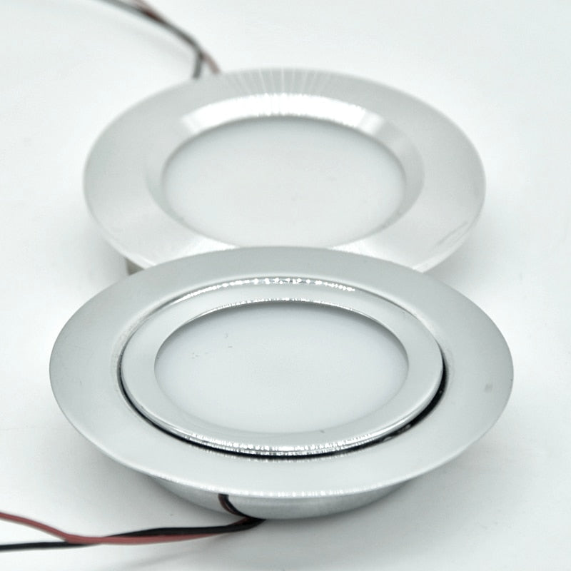 Stainless Steel 3W 12V 24V 14mm Slim Mini LED Downlight Lights+ Ultra-thin 100-240V Driver Adapter Kitchen Dining Lighting