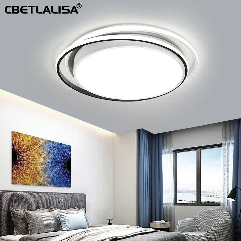 LED ceiling chandeliers for kids, living room, bedroom, kitchen, 28W 36W Black color LED light downlights