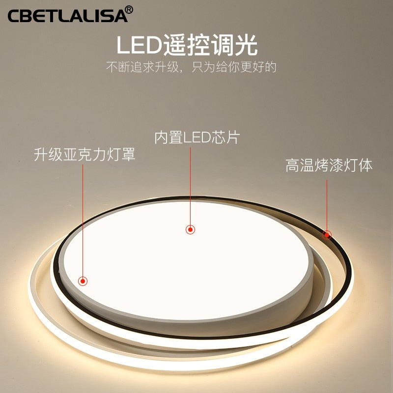 LED ceiling chandeliers for kids, living room, bedroom, kitchen, 28W 36W Black color LED light downlights