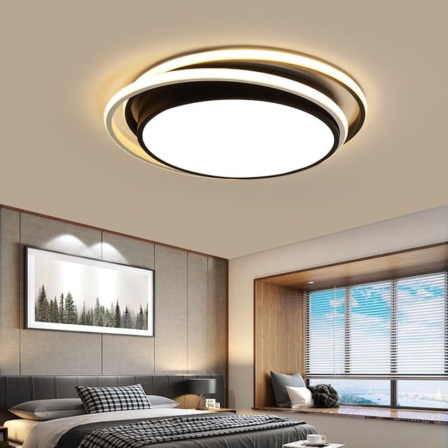 LED ceiling chandeliers for kids, living room, bedroom, kitchen, 28W 36W Black color LED light downlights