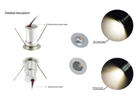 1W Mini Lighting 12V + AC100-240V 0-10V PWM Dimmable Power Supply Led Downlight CE TUV ETL Hotel Sauna Furniture Lighting