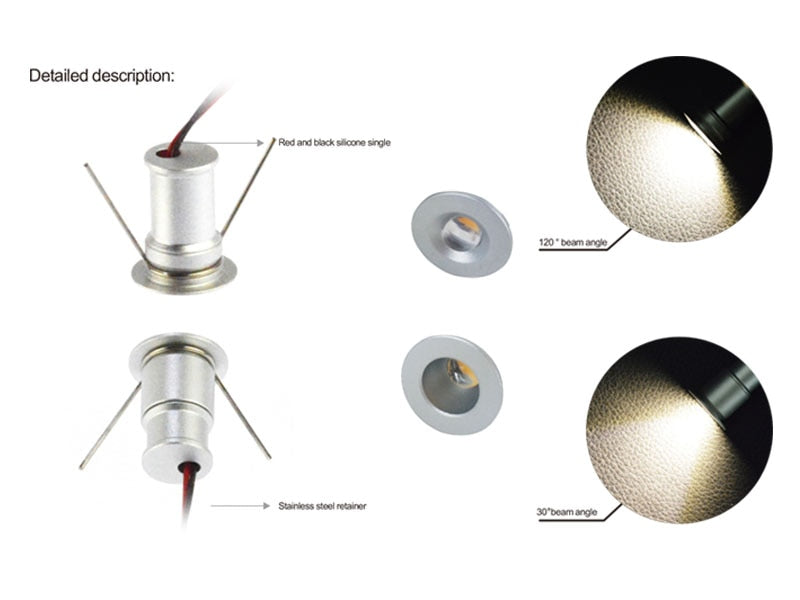 1W Mini Lighting 12V + AC100-240V 0-10V PWM Dimmable Power Supply Led Downlight CE TUV ETL Hotel Sauna Furniture Lighting