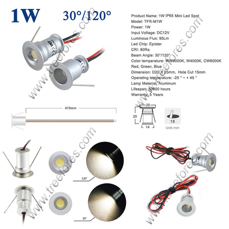 1W Mini Lighting 12V + AC100-240V 0-10V PWM Dimmable Power Supply Led Downlight CE TUV ETL Hotel Sauna Furniture Lighting