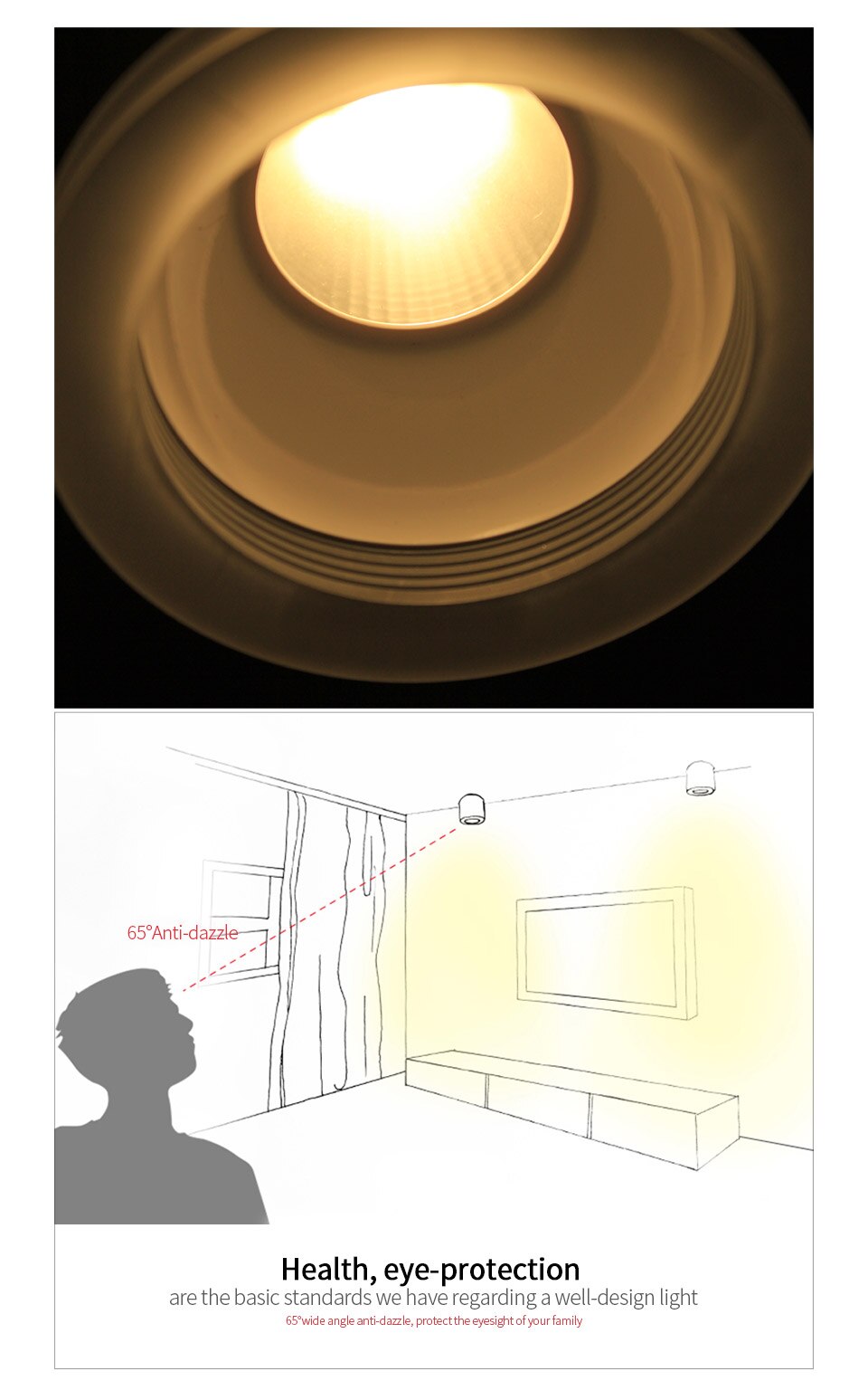 Aisilan Led Surface Mounted Ceiling Downlight for indoor Living room, Bedroom, Kitchen, Bathroom, Corridor Spot light AC90-260V