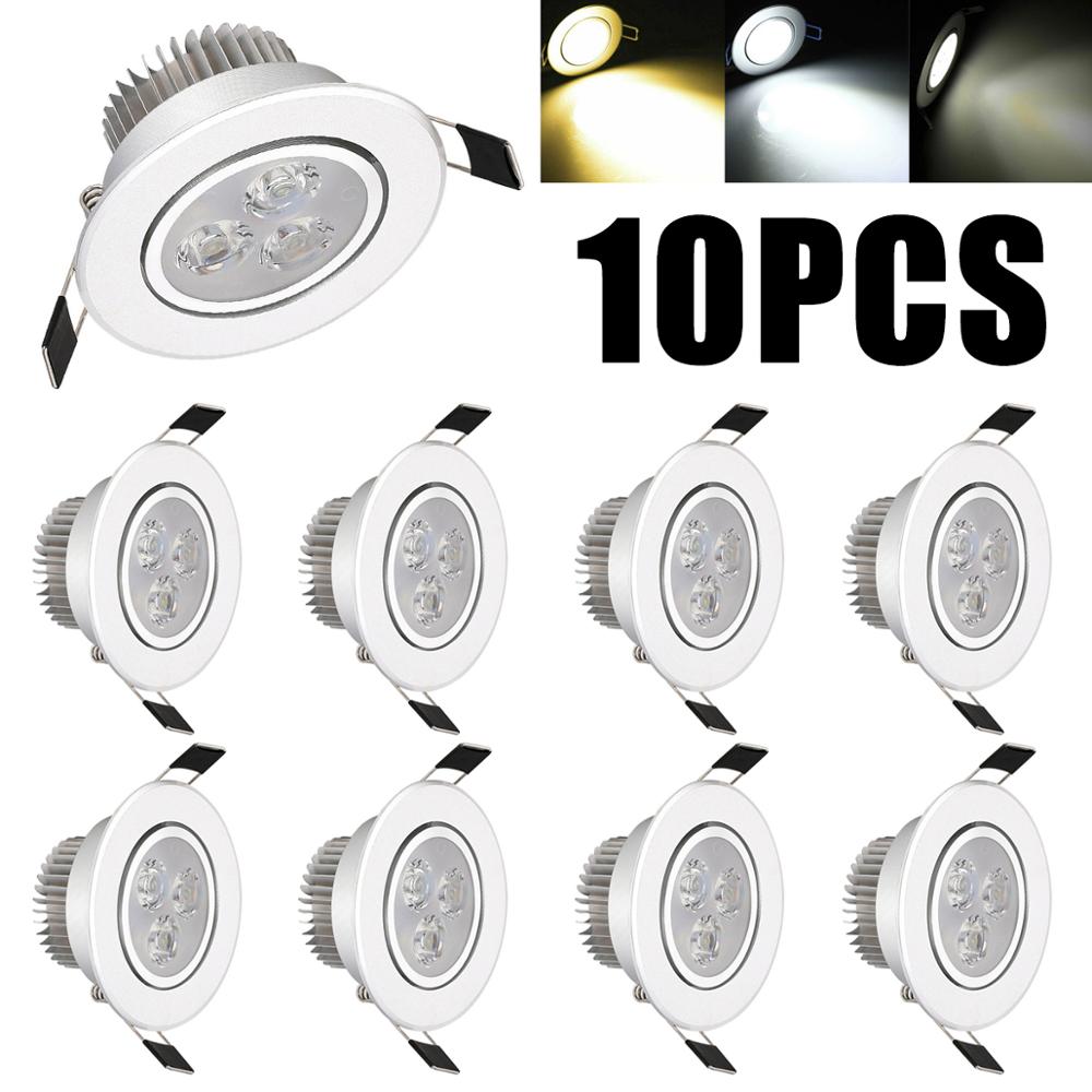 Dimmable LED Recessed 10Pcs 6W Ceiling Down Light Cool Warm Natural White Lamp 220V 110V Downlight Spotlight for Home Hotel Roof