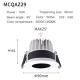 MR.XRZ 10W Recessed COB Led Downlights Adjustable Round Anti Dazzle Ceiling Spots Lights Lamps For Indoor Home