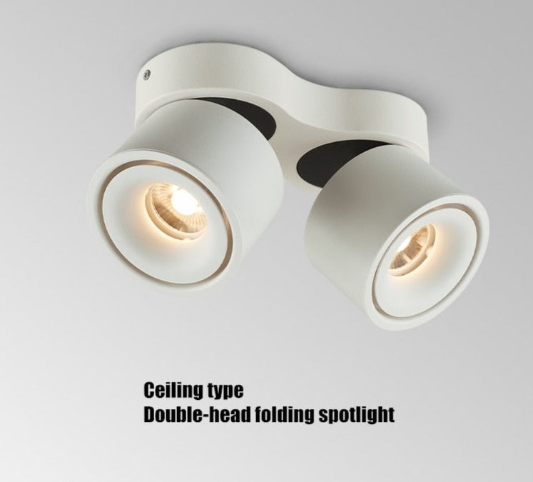 Adjustable bright mounted spotlight led downlight living room ceiling light aisle adjustable angle COB non-opening spotlight 24W