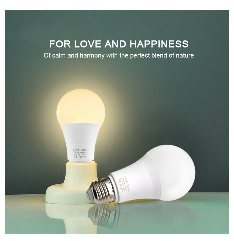 LED Bulb Lamps E27 AC220V 240V 10pcs Real Power LED Lamp 18W 15W 12W 9W 6W 3W Lampada LED Spotlight Table lamp LED Light