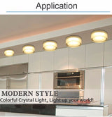 Round Warm White/White LED Crystal Downlight 1W 3W 5W 7W LED Ceiling Recessed Surface Mounted Spot Light for Home Decoration