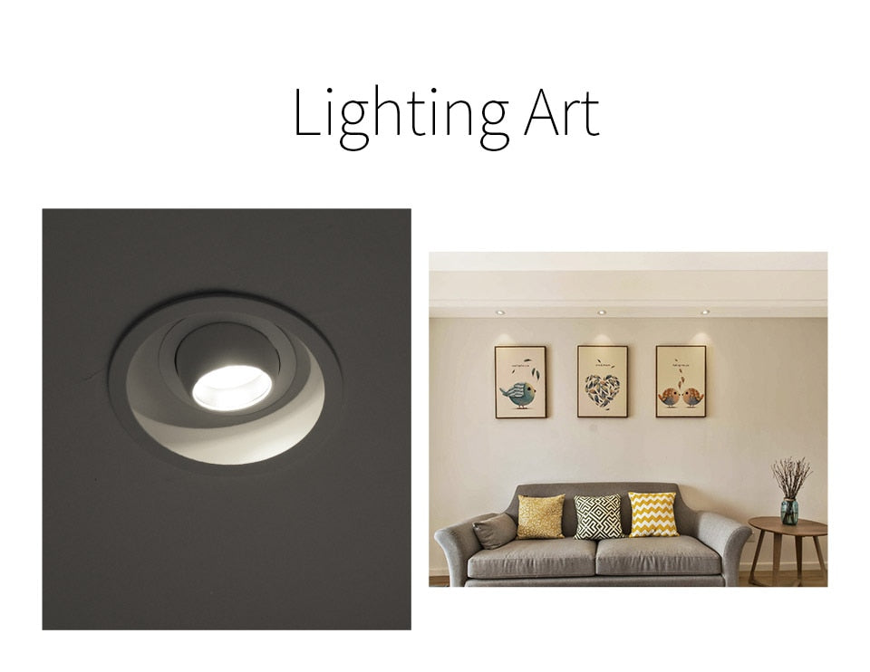  LED Downlight Angle Adjustable Built-in LED Spot light EncastrableAC90-260V White 7W  for Indoor Lighting