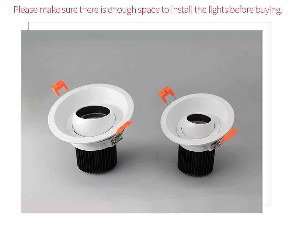  LED Downlight Angle Adjustable Built-in LED Spot light EncastrableAC90-260V White 7W  for Indoor Lighting