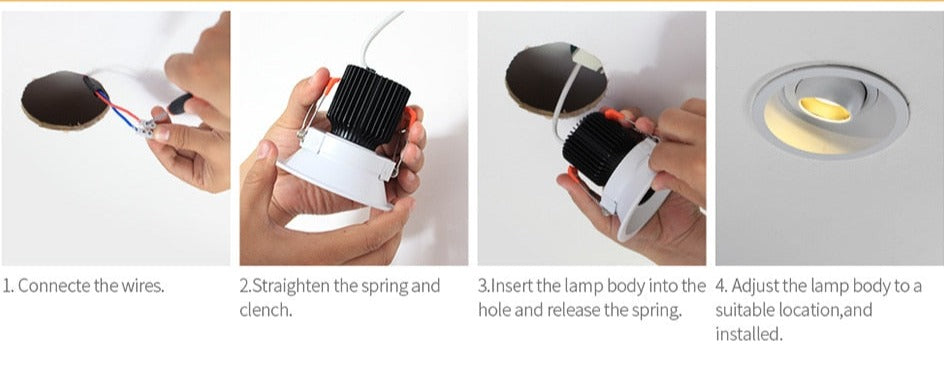  LED Downlight Angle Adjustable Built-in LED Spot light EncastrableAC90-260V White 7W  for Indoor Lighting