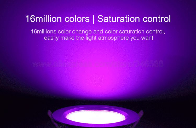 MiBoxer 15W RGB+CCT IP54 Downlight AC 110V 220V Input FUT069 2.4G RF Wireless Remote WiFi APP Alexa Google Voice Control
