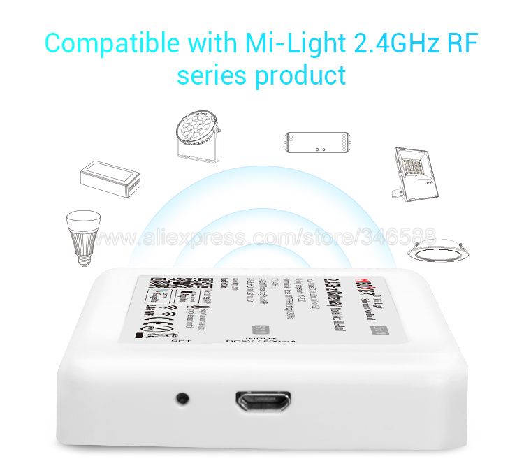 MiBoxer 15W RGB+CCT IP54 Downlight AC 110V 220V Input FUT069 2.4G RF Wireless Remote WiFi APP Alexa Google Voice Control